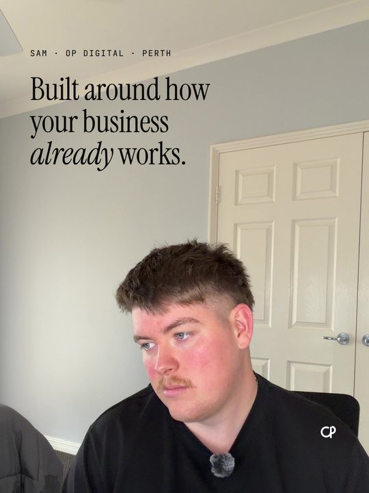 Photo of Sam with the line: built around how your business already works
